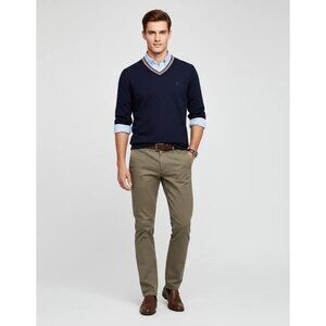 Zara Man Men's Dark Khaki Brown Slim Fit Casual Chino Pants Size 30X32